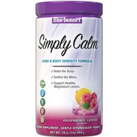 Simply Calm Magnesium Powder, Raspberry Lemon Flavor, 1 lb, Bluebonnet Nutrition