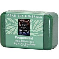 Triple Milled Soap Bar - Peppermint, 7 oz, One with Nature Dead Sea Mineral Soap
