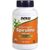 Spirulina 1000 mg Organic, 120 Tablets, NOW Foods