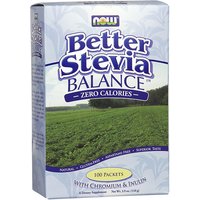 Better Stevia Balance Powder with Chromium & Inulin, 100 Packets, NOW Foods