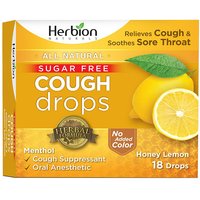 Sugar Free Cough Drops - Honey Lemon, 18 Lozenges, Herbion