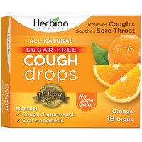 Sugar Free Cough Drops - Orange, 18 Lozenges, Herbion
