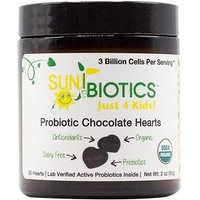 SunBiotics Just 4 Kids Probiotic Chocolate Hearts, 2 oz (30 Hearts), Windy City Organics