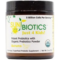 SunBiotics Just 4 Kids Organic Probiotic with Prebiotics Powder - Banana, 2 oz, Windy City Organics