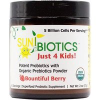 SunBiotics Just 4 Kids Organic Probiotic with Prebiotics Powder - Bountiful Berry, 2 oz, Windy City Organics