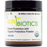 SunBiotics Organic Probiotic with Prebiotics Powder - Vanilla, 2 oz, Windy City Organics
