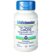 Super-Absorbable CoQ10 Ubiquinone with d-Limonene 50 mg, 60 Softgels, Life Extension