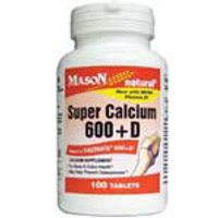 Super Calcium 600 mg with Vitamin D, 200 Tablets, Mason Natural