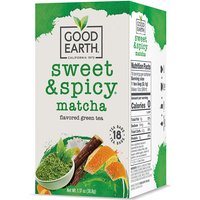 Sweet & Spicy Matcha, Flavored Green Tea, 18 Tea Bags, Good Earth Tea