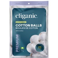 Super Jumbo Cotton Balls, 200 Count, Cliganic