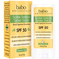 Super Shield Sport Stick Sunscreen SPF 50, 0.6 oz, Babo Botanicals