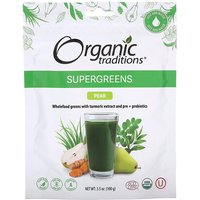 Supergreens, Pear, 3.5 oz (100 g), Organic Traditions