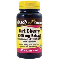 Tart Cherry 1000 mg Extract with Standardized Turmeric, 60 Veggie Caps, Mason Natural