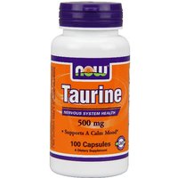 Taurine 500 mg, 100 Capsules, NOW Foods