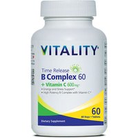 Time Release B Complex 60 + Vitamin C 600 mg, 60 Tablets, Vitality