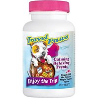 Travel Paws for Dogs, Calming Relaxing Treats, 60 Tablets, Lidtke