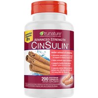 TruNature Advanced Strength CinSulin, Cinnamon Plus Chromium & D3, 200 Vegetarian Capsules