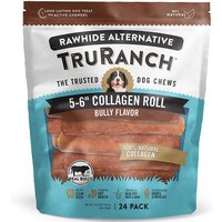 TruRanch 5-6" Collagen Rolls, Bully Flavor Dog Chews, 3.16 lb (24 Pack)