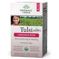 Tulsi Cinnamon Rose Tea, 18 Tea Bags, Organic India