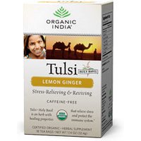 Tulsi Lemon Ginger Tea, 18 Tea Bags, Organic India