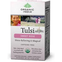 Tulsi Sweet Rose Tea, 18 Tea Bags, Organic India