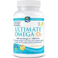 Ultimate Omega-D3, Purified Fish Oil with Vitamin D3, 60 Softgels, Nordic Naturals
