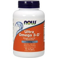 Ultra Omega 3-D, Fish Oil + D3, 90 Softgels, NOW Foods