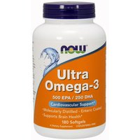 Ultra Omega 3 Fish Oil, 500 EPA / 250 DHA, 180 Softgels, NOW Foods