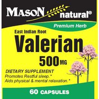 Valerian 500 mg, 60 Capsules, Mason Natural