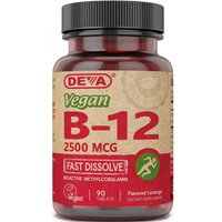 Vegan Vitamin B-12 2500 mcg, Fast Dissolve Lozenges, 90 Tablets, Deva Nutrition