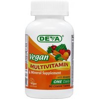 Vegan One Daily Multivitamin & Mineral Supplement with Iron, 90 Coated Tablets, Deva Vegetarian Nutrition