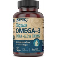 Vegan Omega-3 DHA-EPA 300 mg, 90 Softgels, Deva Nutrition