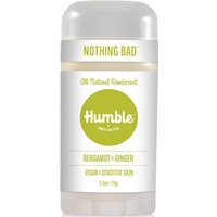 Vegan & Sensitive Skin Formula Natural Deodorant, Bergamot & Ginger, 2.5 oz, Humble Brands