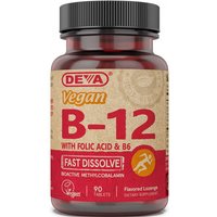 Vegan Vitamin B12 with Folic Acid & B6, Fast Dissolve Lozenges, 90 Tablets, Deva Nutrition