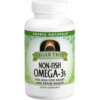 Vegan True Non-Fish Omega-3s, Vegetarian Alternatives to Fish Oil, 30 Softgels, Source Naturals