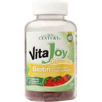 VitaJoy Biotin Gummies 5000 mcg Chewable, 120 Gummies, 21st Century HealthCare