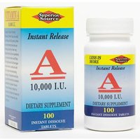 Vitamin A 10,000 IU (Acetate), 100 Instant Dissolve Tablets, Superior Source
