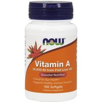 Vitamin A 25000 IU, 100 Softgels, NOW Foods