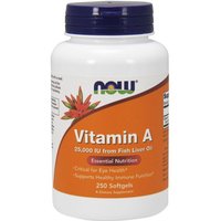 Vitamin A 25,000 IU (Fish Liver Oil) 250 Softgels, NOW Foods
