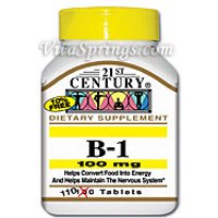 Vitamin B-1 100 mg 110 Tablets, 21st Century Health Care