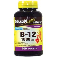 Vitamin B 12 1000 mcg Sublingual Tablets, 200 Tablets, Mason Natural