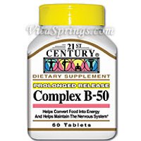 Vitamin B-50 Balanced Complex 60 Tablets, 21st Century Health Care