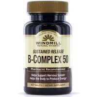 Vitamin B-Complex Sustained Release, 60 Tablets, Windmill Health Products