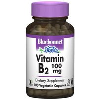 Vitamin B2 100 mg, 100 Vegetable Capsules, Bluebonnet Nutrition