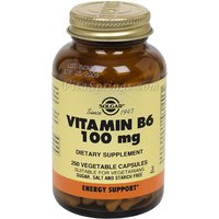 Vitamin B6 100 mg, 250 Vegetable Capsules, Solgar