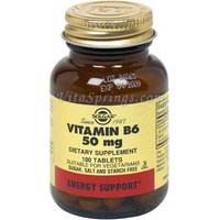 Vitamin B6 50 mg, 100 Tablets, Solgar