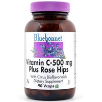 Vitamin C 500 mg Plus Rose Hips, 180 Vcaps, Bluebonnet Nutrition