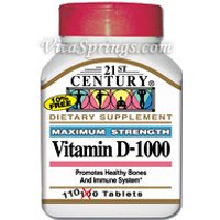 Vitamin D 1000 IU 110 Tablets, 21st Century Health Care