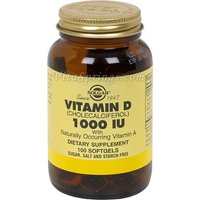 Vitamin D 1000 IU (Cholecalciferol), 100 Softgels, Solgar