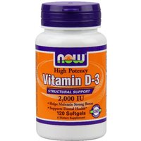 Vitamin D-3 2000 IU, 120 Softgels, NOW Foods